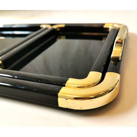 Serving Trays Nesting trio from the 1970s Hollywood Regency Style Made in Japan - Picture 9 of 10